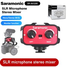 Saramonic SR-AX100 Microphone Audio Adapter Mixer 3.5mm Wired Inputs Camera DSLR