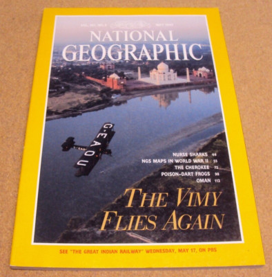 National Geographic May 1995 Vickers Vimy Sharks Cherokee Frogs Oman Brand New