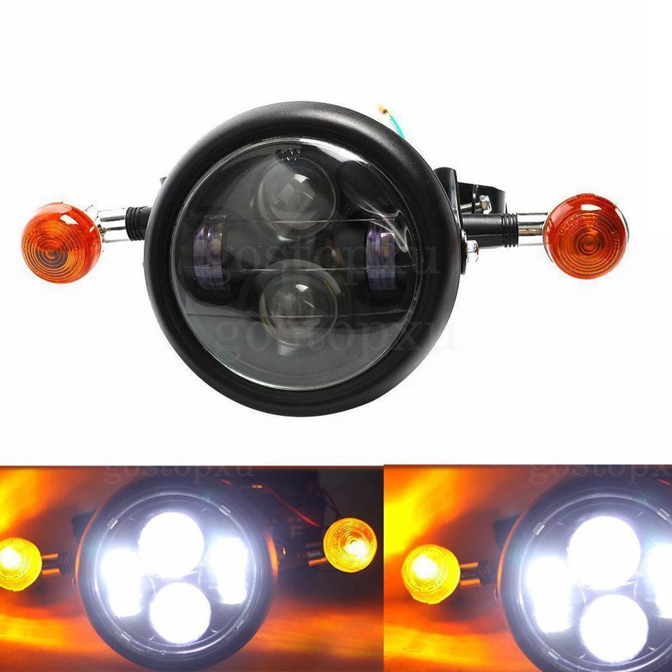 Faro LED Metal Moto 6.5" + 2x Luces Giratorias Singal + Soportes Universales Foto 2 de 4