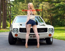 SUPER HOT "LEGGY" Car Babe & AMC AMX "Pin-UP" PHOTO! #(916)