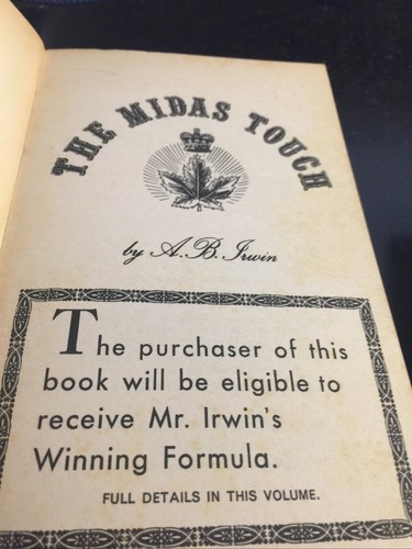 The Midas Touch by A. B. Irwin (First Edition) mint condition - Picture 3 of 4