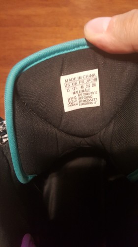 Adidas High Top Basketball Shoes - US Mens 13 - ART G59952 - White Teal Purple - Picture 6 of 7