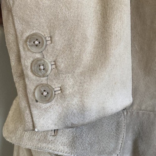 Vintage Style & Co jacket coat Womens M Leather Suede long beige Y2K retro cozy - Picture 6 of 13