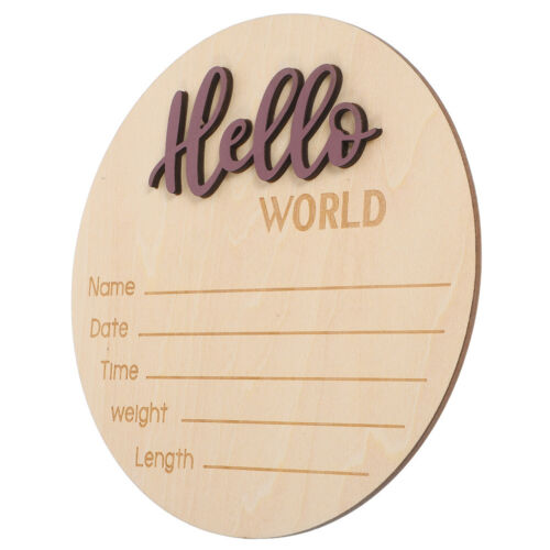 Baby Announcement Wooden Sign Birth Announcement Round Sign Baby Name Sign
