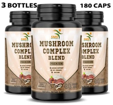  Mushroom Complex Extract Powder 180 Veggie Capsules Organic