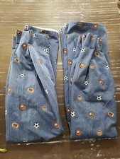 Black Out Curtains Little Boy Sports Fan Ball Player Jean Quality 22x56"