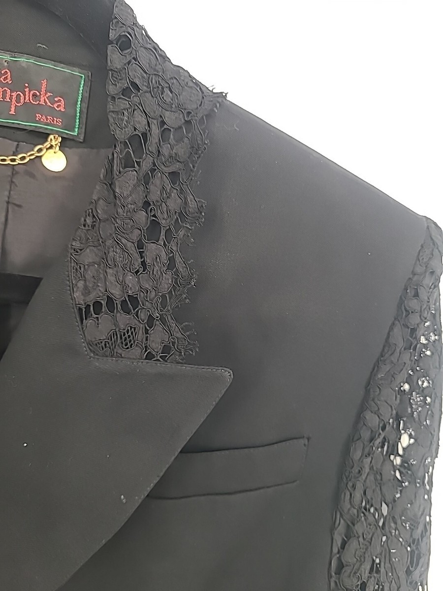 Vintage Lolita Lempicka Paris Black Lace Blazer Medium | eBay