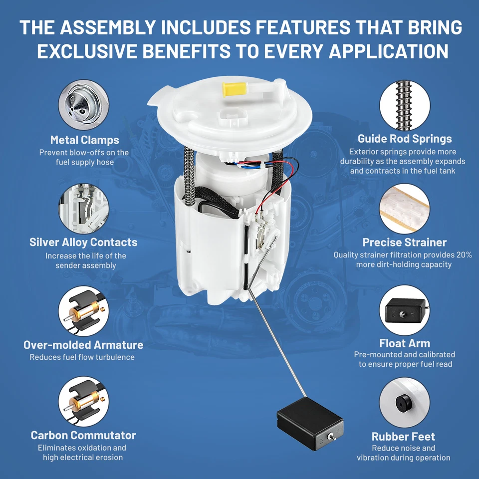 Fuel Pump Assembly For Dodge Caliber Jeep Compass Patriot 2.0 2.4 E7220M SP7078M Foto 4 de 4