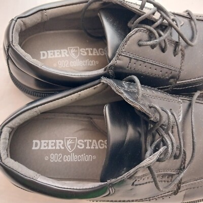 Men s Deer Stags 902 Collection Black Leather Dress Shoes  Size 11M Williamsburg