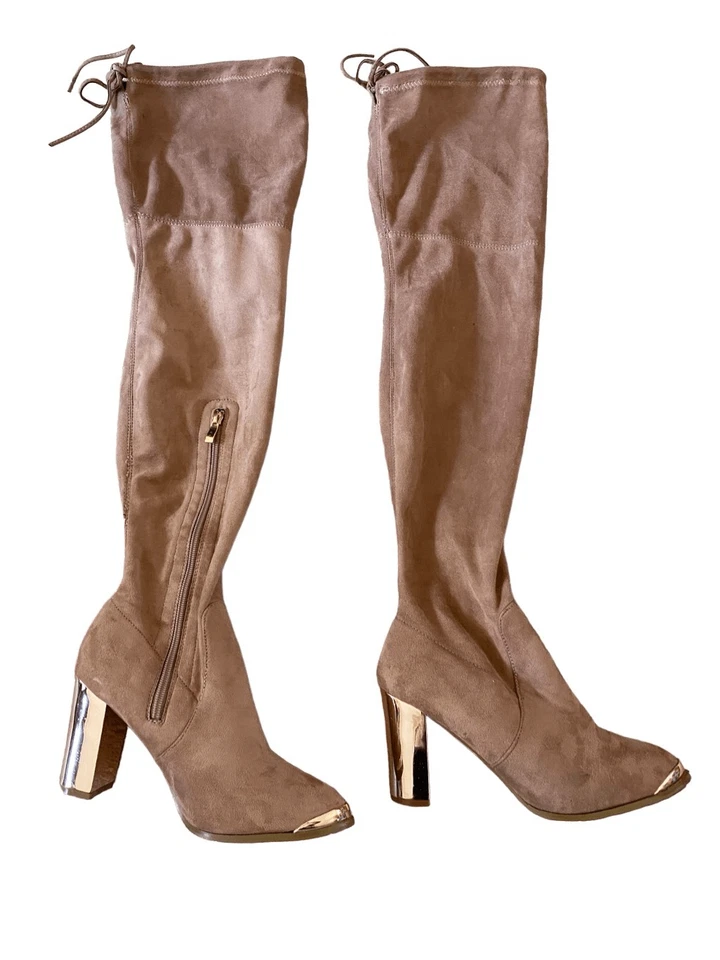 Botas altas hasta el muslo Catherine Malandrino color dorado talla 8,5 Foto 2 de 4