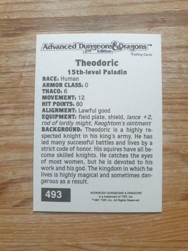 Dungeons & Dragons Trading Cards - 2nd Edition - 1991 - TSR- Various - Picture 5 of 10