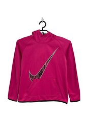 Nike Dri-Fit Girl's Bright Pink Fleece Lined Hooded Pullover Sweatshirt Size XL