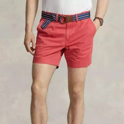Polo Ralph Lauren 6'' Stretch Straight Fit Twill Shorts Red, Men's Sz 36