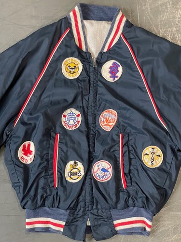 Very Rare Vintage 50s 60s Childs Baseball Jacket with Multiple Patches * 4T 5T - Picture 2 of 8