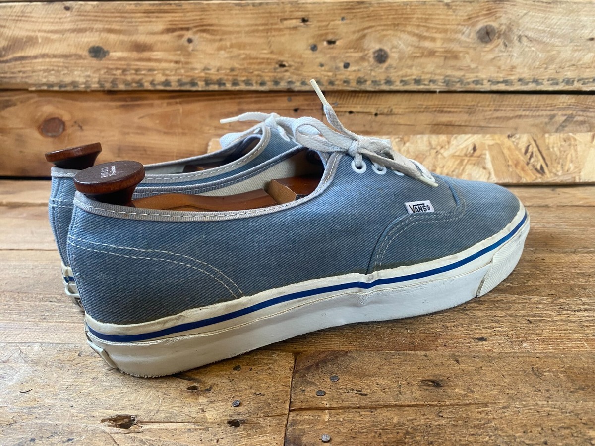 Vintage 80-90'S Vans denim blue canvas shoes,MADE IN USA Sz