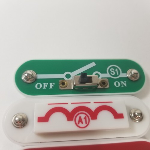 4 Elenco Snap Circuits Replacement Parts: D1, A1, S1, 100 40 - Picture 2 of 7