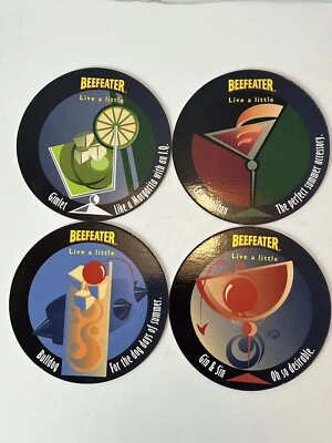 🍸Set of 4 Beefeater Gin Bar Coasters Great Classy Design Unused 1 Day Ship!👍 - Image 1 of 4