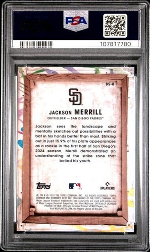 2024 Bowman's Best #BS8 Jackson Merrill Showpieces RC Rookie 🔥PSA 10 🔥POP 46🔥 - 第 2/2 張圖片