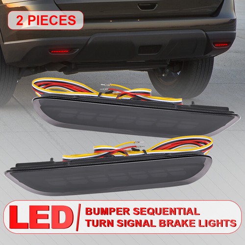 2X Luz de freno reflectora de parachoques trasero luz de señal de giro para Infiniti Q50 QX Nissan - Imagen 5 de 13