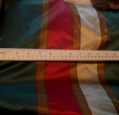 100% Silk Multi-Color Horizontal stripe, 60" wide - Picture 2 of 3