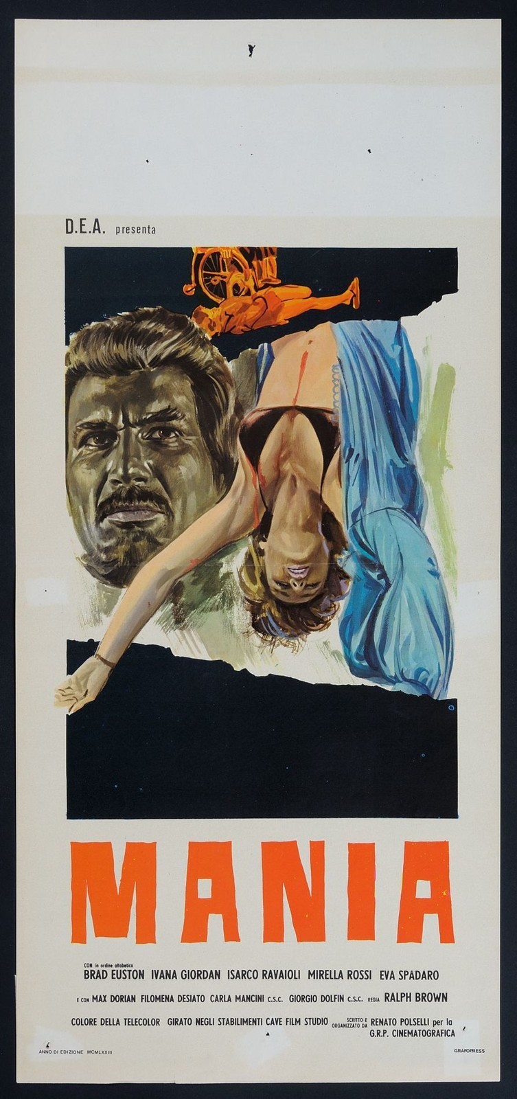 Locandina originale film MANIA (1973) - Regia di Renato Polselli
