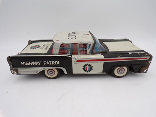 Vintage 1960s Japan Tin Litho Plastic Highway Patrol Car Nomura Modern Toys - Picture 7 of 8