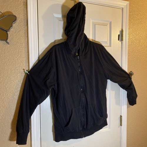 RARE Anchor Blue Mens M MEDIUM Hoodie Reversible Full Zip Pockets Plaid WINTER - Picture 7 of 14