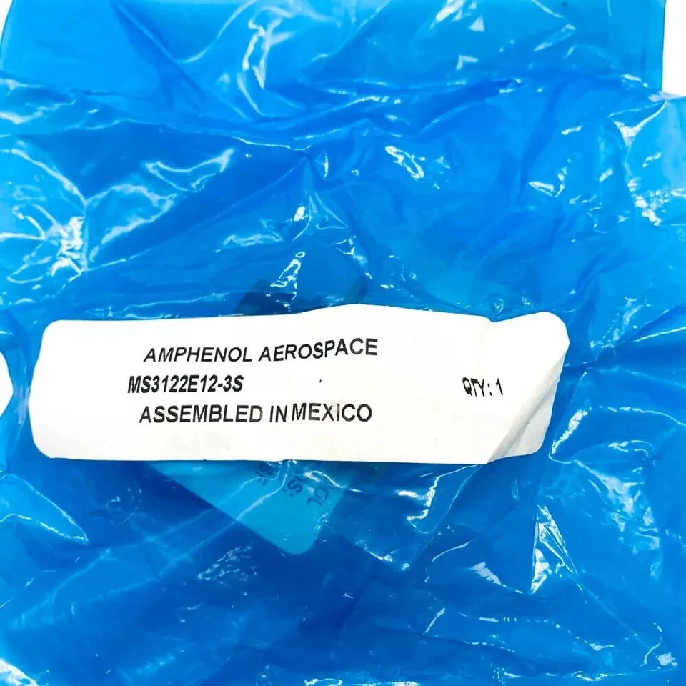 Amphenol MS3122E12-3S Circular 3Pos MIL Spec Connector w/ 10-257982-16F Contacts - Image 3 of 4