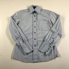 Diega Shirt Womens Small Light Blue Button Down Collared Button Cuffs