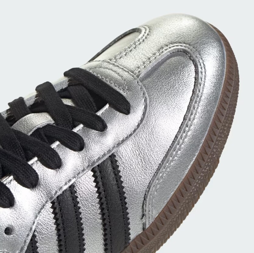 New Adidas Women's Samba OG Shoes - Silver Metallic (JI4218