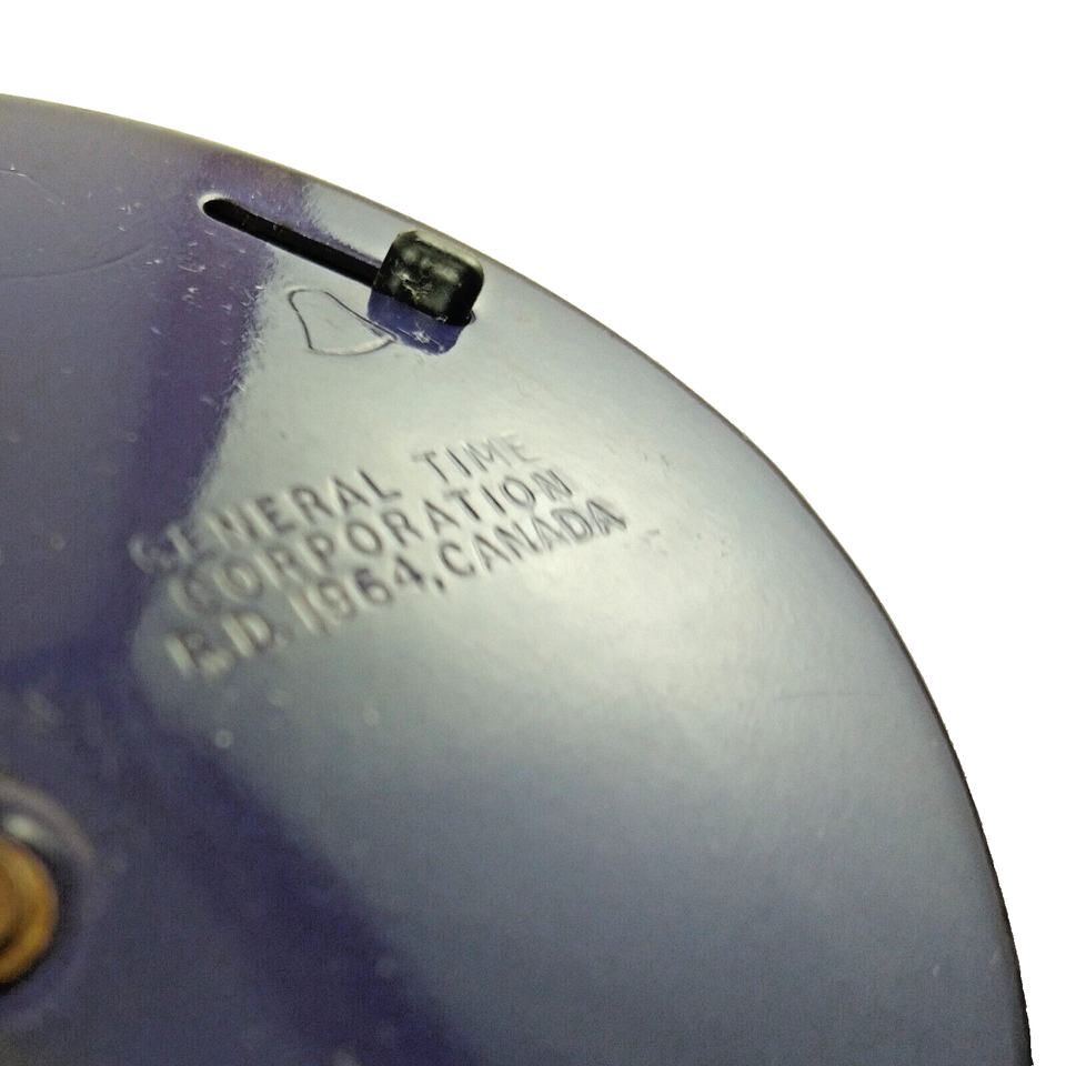 Space Age Purple Big Ben Sculptura Pedestal Alarm Clock Chrome Trim