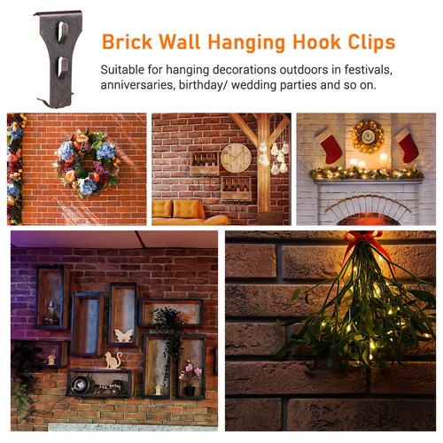 10pcs Brick Hook Clips Wall Brick Hanger Brick Hook Clips No Drilling AU - Picture 5 of 6