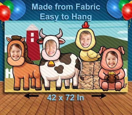 Bauernhoftiere, Loch im Gesicht, Party Selfie Foto Requisite, Tierdeko - Bild 2 von 6