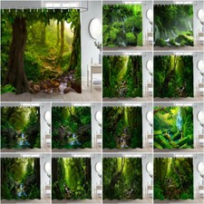 Large Asian Tropical Rainforest Shower Curtain Bathroom Waterproof Curtains Gift
