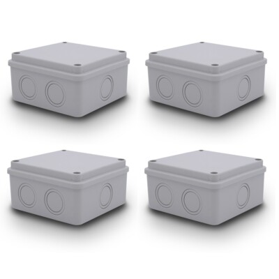 4x Abzweigdose Aufputz 100 x 100 x 50 mm Feuchtraumdose Verteiler Dose Box IP54