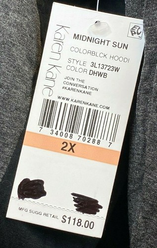 Karen Kane Midnight Sun Colorblock Hoodie Hooded Sweatshirt Gray Size 2X NEW NWT - Picture 6 of 10