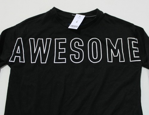 Rockets Of Awesome Kid's Long Sleeve Awesome Graphic Tee DB8 Black Size 6 NWT - Picture 2 of 3