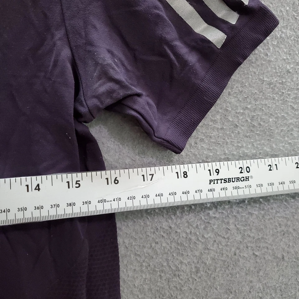 Adidas Girls Activewear Top Medium Purple T-Shirt Clima365 Logo 3 Stripes Tee - Image 4 of 4