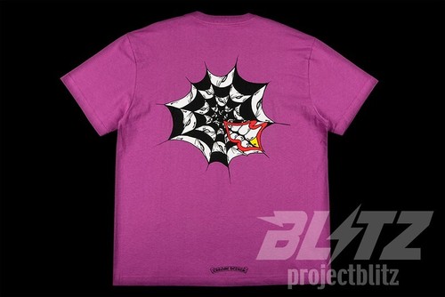 CHROME HEARTS MATTY BOY SPIDER WEB S/S POCKET T-SHIRT XL PURPLE TEE - Picture 3 of 4