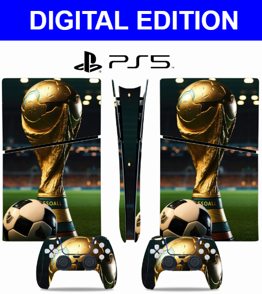 Golden Ball Sticker Skin for PS5 Slim DIGITAL EDITION  Wrap Vinyl + Controller