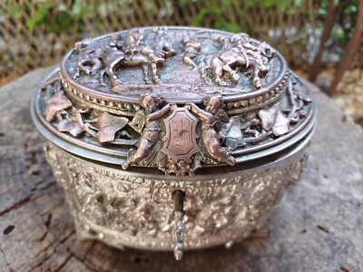 Antique Dutch Style Tobacco Box Signed AB