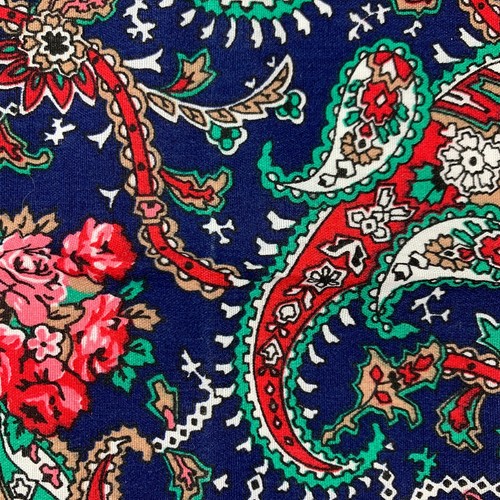 Bufanda Paisley Western Paisley Azul Vintage Rosas Bandana 21" x 21" Hecha en EE. UU. - Imagen 4 de 7