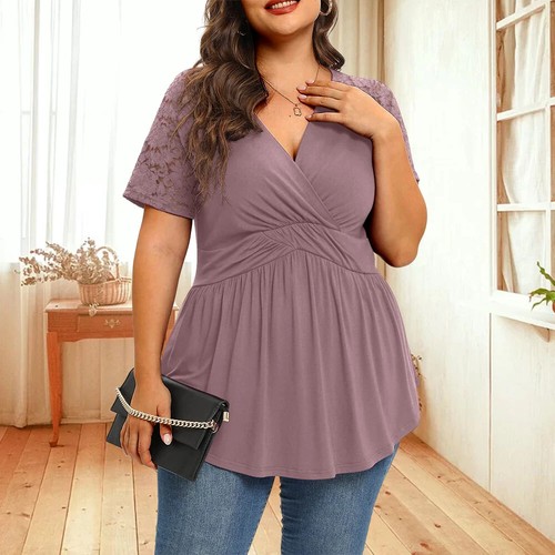 3XL4XL Plus Size Short Sleeve Women Tops 2025 Oversize Sim T-Shirts Tees - 第 10/28 張圖片
