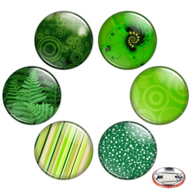 Green Color 1.25" Pinback Button BADGE SET 2 Novelty Pins Mini Gifts