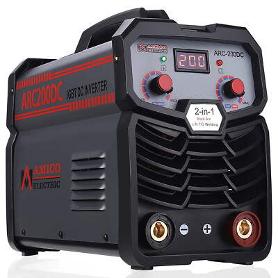 Amico ARC-200DC, 200 Amp Stick/Lift-TIG Welder, 100-250V & 80% Duty Cycle, New