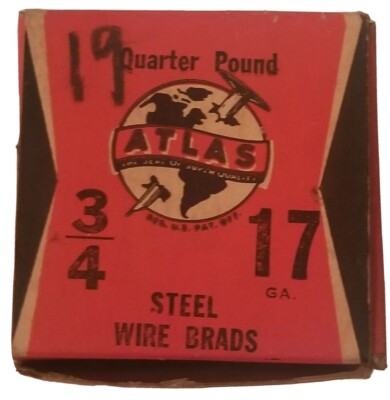 Atlas Products Steel Wire Brads Vintage Mid Century Framing Supplies