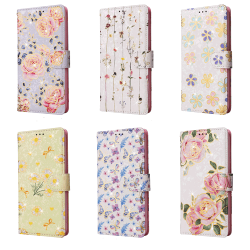 Flip Flower Card Wallet Cover Case For 7 8 XS Max XR 11 12 13 14 Pro Max - Zdjęcie 1 z 18