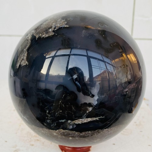 Natural Rare Volcanic Agate Crystal Sphere UV Reactive Gemstone Healing 2360g - Imagen 4 de 14