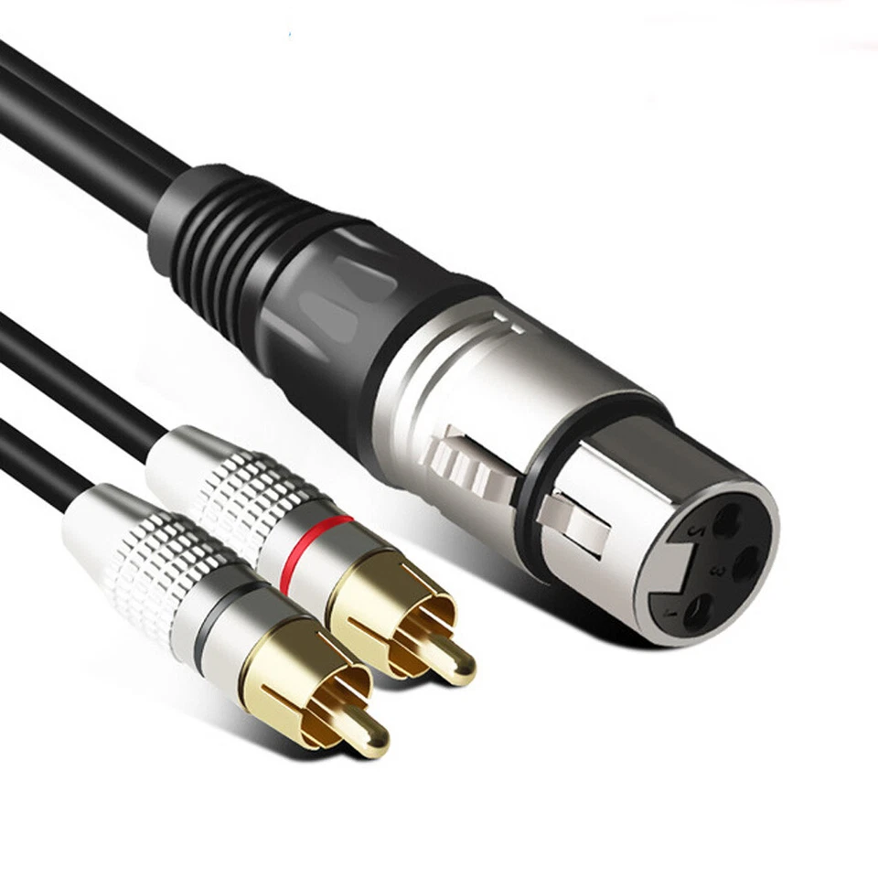 1 XLR Female/Male to Dual RCA Male Cable Y Audio Splitter Patch Cable XLR TO RCA - Image 2 of 4