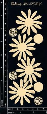 Dusty Attic Chipboard 3x7 - Postage Stamps - Daisies #4 Large, DA3774